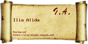 Ilia Alida névjegykártya